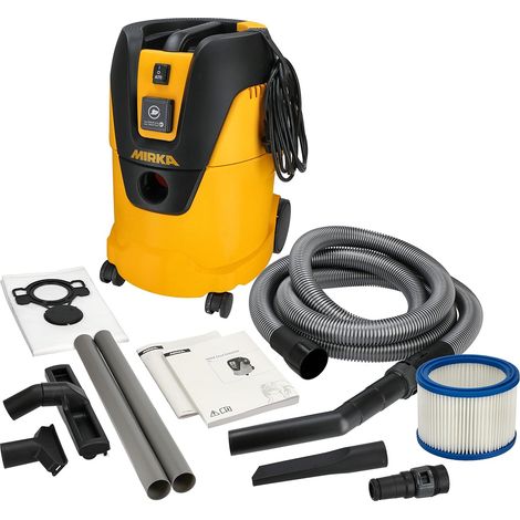 Mirka Industriestaubsauger Nass- und Trockensauger 25 Liter / Absaugschlauch / 1000 W Leistung / inkl. Adapter für Mirka Schleifmaschinen / Düsenset