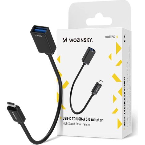 Adaptador OTG Wozinsky WOTGY1S USB-C 3.0 (macho) - USB-A 3.0 (hembra) - Negro