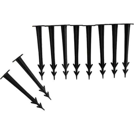 Ancrage Sol Plastique, 10 Piquets Jardin, 11,5cm, pour Toile de Paillage (1/3)