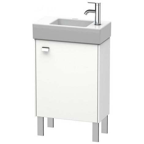 Duravit Meuble sous-lavabo Brioso 48,4 x 23,9 cm, 1 porte, 1 tablette en verre, pour lavabo Vero Air 072450, Couleur (avant/corps): Décor blanc mat, poignée chromée - BR4431R1018