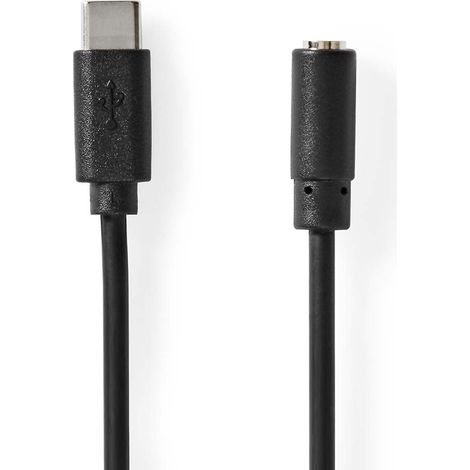 Adaptador usb c usb 20 usb c macho hembra de 35 mm 100m redondo niquelado pvc negro caja