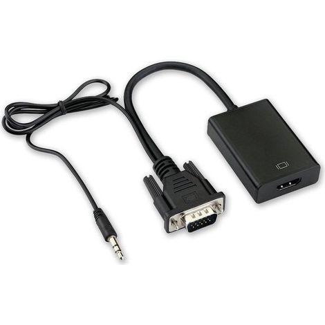 Adaptateur audio VGA vers HDMI - Noir - Adaptateur VGA vers HDMI pour moniteur/téléviseur (1/2)