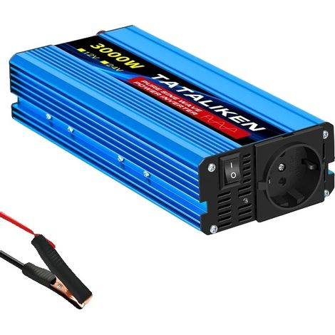 Onduleur Solaire, Convertisseur Onde Sinusoïdale Pure, Sortie Stable 220-240V, Affichage LED Intelligent pour Utilisation Fiable à Domicile, en Voiture et Solaire, 10000W, 12V 50HZ, 220-240V, Europe, (1/2)