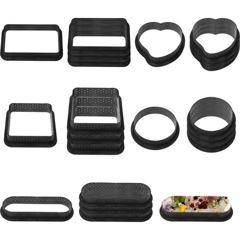 20 x Perforated Plastic Cake Dessert Rings (1/5)