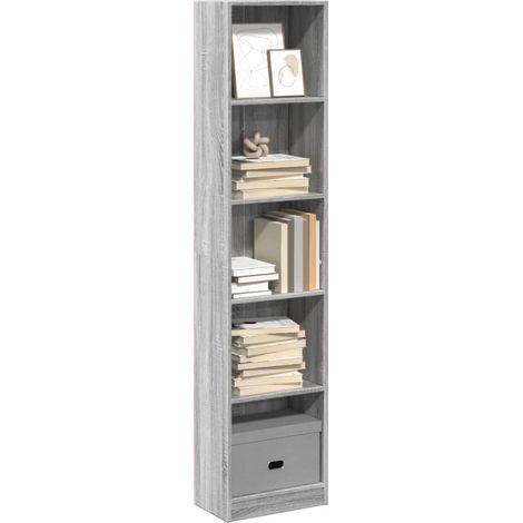 Bücherregal Grau Sonoma 40x24x176 cm Holzwerkstoff