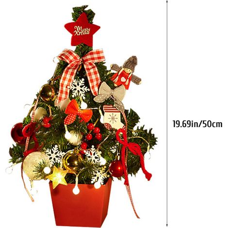 Mini sapin de Noël lumineux, sapin artificiel décoré, décoration de bureau, cadeau