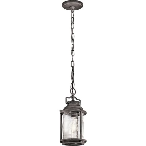 Elstead Ashland Bay - Lanterna a Catena da Soffitto da Esterno Piccola 1 Luce Zinco IP44, E27 (1/4)