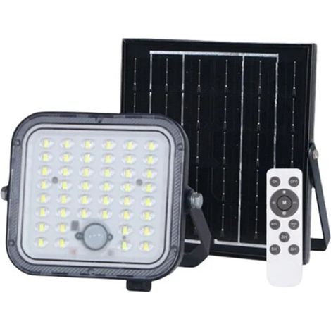 Trade Shop - Leuchtturm-Scheinwerfer mit Solarpanel 420W 4200lm mit PIR IP65 Lichtsensor 6500K TK-N420-F - (1/4)