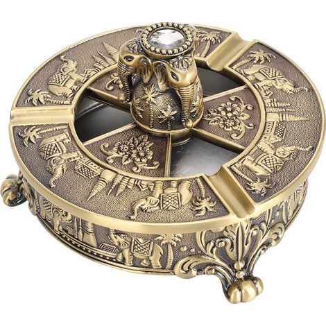 Cendrier vintage à motif éléphant, en bronze, alliage de zinc, artisanat européen, métal haut de gamme, décoration intérieure (1/5)