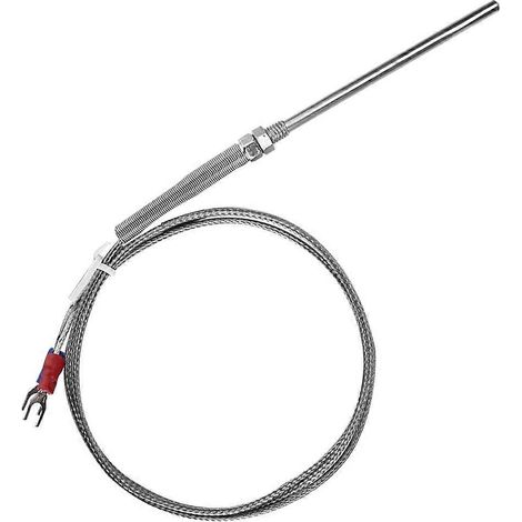M8 Gewinde Typ K Thermoelement 50mm Sonde Temperaturfühlerdraht 0-400℃ (1 m)