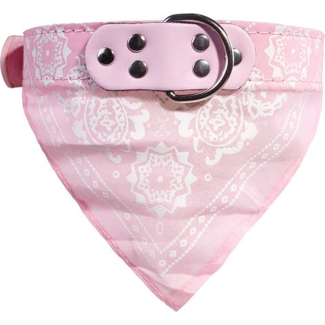 Speichelabweisendes Lätzchen/Handtuch für Katzen und kleine Hunde mit ethnischem Muster, verstellbares Haustierhalsband (rosa, Größe 2XL)