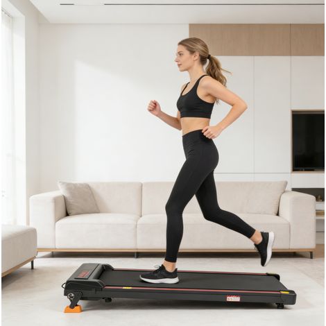 Cinta de andar plegable 1-6 km/h, inclinación de 4 niveles, negra DESVIAE (1/5)