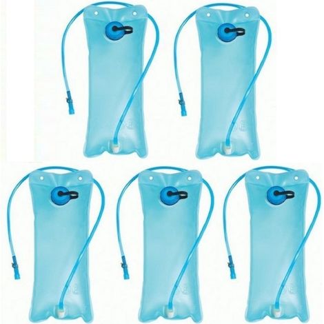 Sac à dos pliable de 2 L pour la randonnée, la moto et le camping. Accessoires pliables pour la randonnée à vélo. Grand seau type Camelbak (lot de 5).-AquaForge