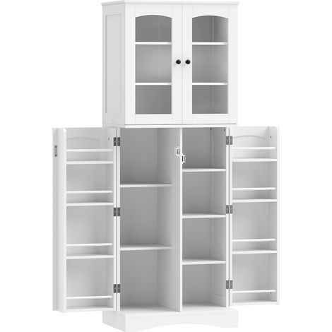 Buffet Vitrine Brackenfield Élégant Rangement Cuisine Blanc 162 cm