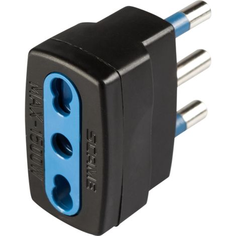 poly pool - adattatore spina 16 a e presa bivalente nero