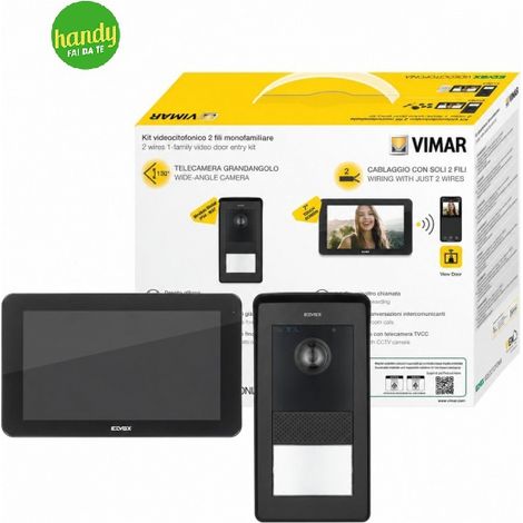 Kit Videocitofono Wi-Fi Vimar K42965 Nero Touch Screen 7