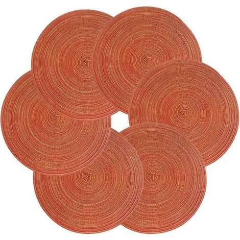 6er-Set runde, waschbare und rutschfeste Tischsets, geeignet für Küchen- und Esstische, 38 cm Durchmesser. (1/5)