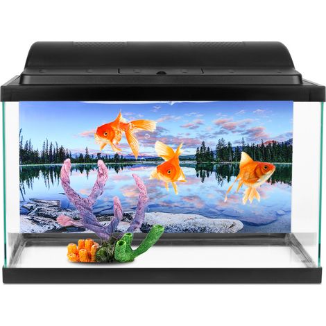 Poster décoratif de fond, peinture, autocollant en PVC, image de paysage pour aquarium, 61 x 30 cm (1/5)