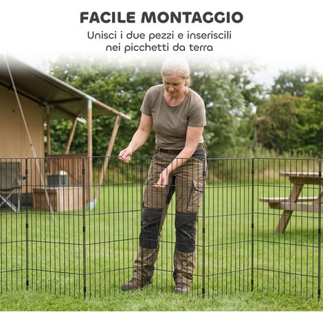 Enclos noir pour chien 50x80 cm, pliable et extensible, barrière métallique de jardin pour petit animal (1/5)