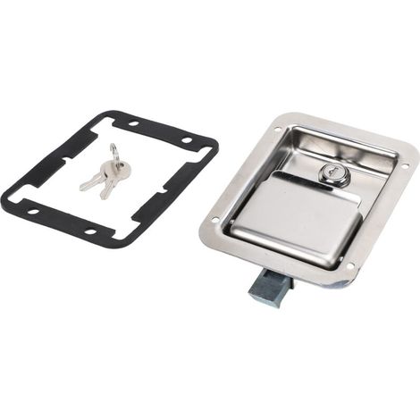 Candado de paleta de acero inoxidable pulido de alta resistencia para montaje de espejos, con 2 llaves, para armarios eléctricos, cajas de herramientas, autocaravanas y caravanas.