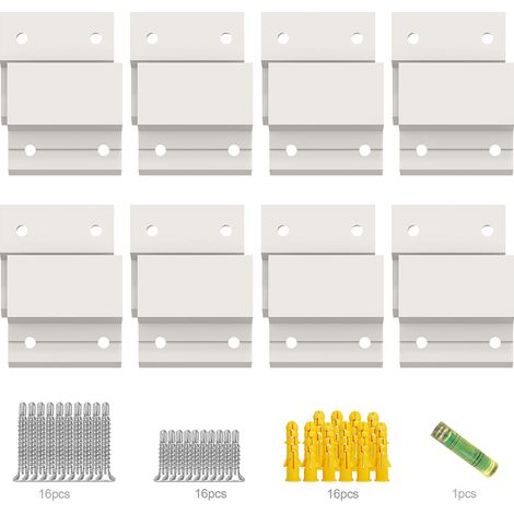 Z-Clamps, utilisés pour accrocher des attelles, kit de quincaillerie pour accrocher des photos, support mural emboîtable, utilisé pour accrocher des miroirs, des panneaux, des étagères (1/5)