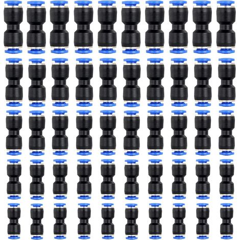 Raccord Pneumatique Droit - 50 Pièces pour Tuyaux Ø 4 mm 6 mm 8 mm 10 mm 12 mm - Pour Equipements Industriels et Automatisation
