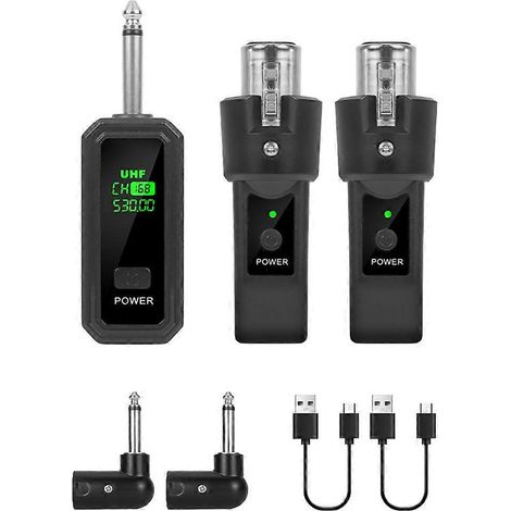 Adaptateur XLR UHF 6,35 mm, émetteur-récepteur sans fil pour microphone dynamique, guitare, table de mixage audio, système de sonorisation (1/5)