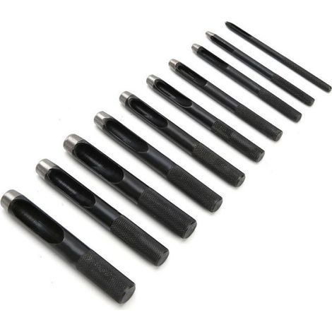 - Ensemble de poinçonnage de trous creux pour l'artisanat du cuir, 10 pièces, perforateur de ceinture 1mm-10mm (1/4)