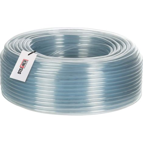 STEIGNER Benzinschlauch Wasserschlauch PVC Schlauch Transparent, Durchmesser: 8-10 mm, Länge: 1 m, SBS-11-1