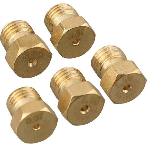 Lot de 5 Injecteurs Gaz Naturel - Laiton - Conversion G20 G25 20 Mbar - Cuisinières 5 Foyers - Tailles 0,73 à 1,15 mm (1/5)