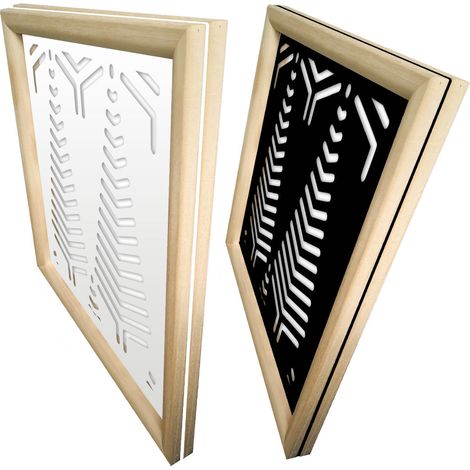 SPEAR - Modules décoratifs en bois et PVC - Dimension : 48x48 cm - Couleur : blanc