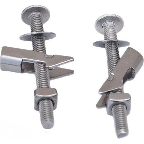 Stainless steel toilet seat mounting bolts and rails (2 pieces) - Made of durable stainless steel (1/5)
