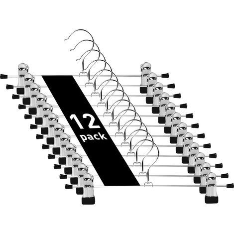 Massive verchromte Hosen- und Rockbügel mit rutschfesten Clips, 28 cm (11") (10er-Packung)