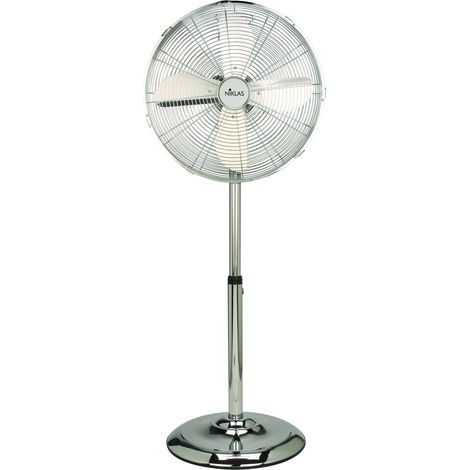 Ventilatore a piantana interamente in acciaio 4 pale 40 cm vintage Niklas Newage Chrome