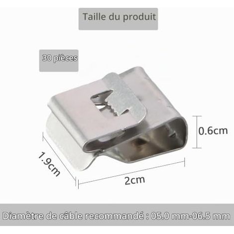 60 Pièces Clips de Cable Photovoltaque en Acier Inoxydable, Clips de Panneau Solaire pour Serrage de Fil de Cadre de Remorque Gestion Cordon électrique avec Installation Facile (1/4)