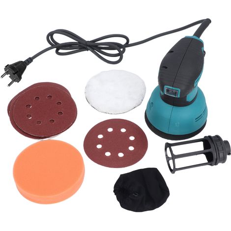 [JAMAIS UTILISÉ]Ponceuse orbitale 12,7 cm (5 pouces) avec 16 papiers abrasifs, 6 vitesses variables, ponceuse électrique excentrique pour le ponçage et le polissage du bois et du métal, prise UE 220 V (1/5)
