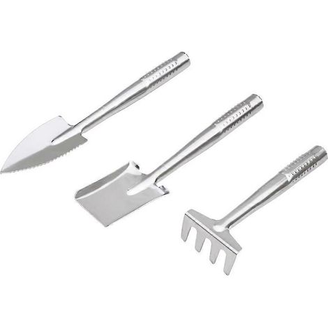 Ensemble de 3 pelles plates épaisses pour le jardinage (couleur acier)-22.5X4.2CM (1/2)