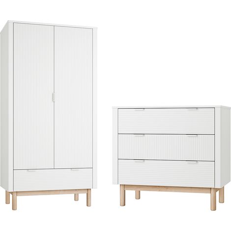 Armadio 2 ante 3 cassetti Miloo bianco 90,5cm