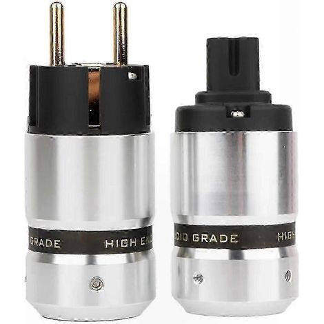 Connecteur C7 IEC mâle vers femelle de type O avec adaptateur de prise standard européen, adapté aux équipements audio haute fidélité. (1/5)