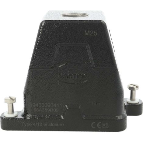 HARTING Han 6HPR Capot, 1xM25 sortie de câble droite, Verrouillage par vis - 1 Stück (1/2)