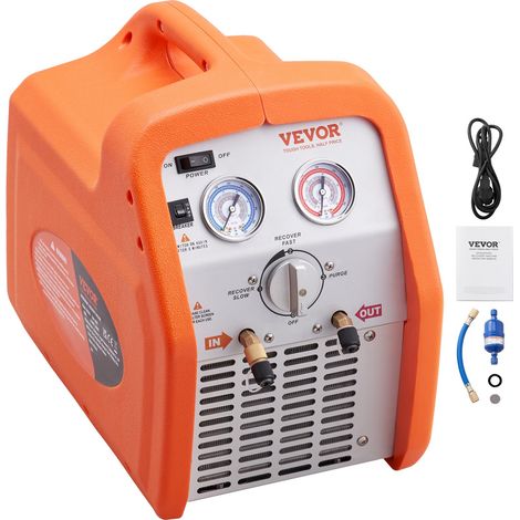 Station de Récupération Fluides Frigorigènes Portable 3/4 HP Machine de Récupération de Réfrigérant Liquide ou Vapeur 2,2 kg/min 1450 tr/min Auto-Nettoyage R22 R134A R401A Climatisation HVAC (1/5)