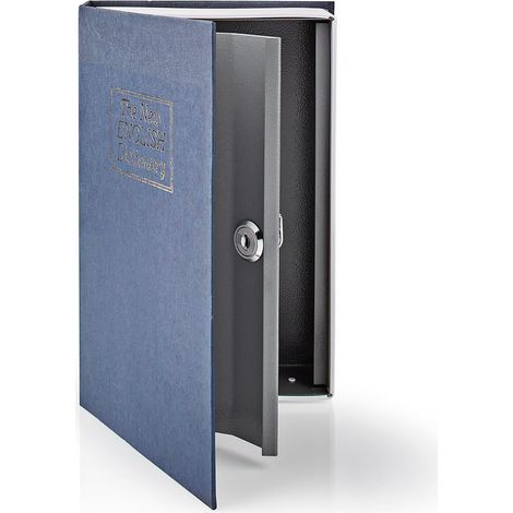 Nedis Libro Cassaforte Serratura a Chiave Design Realistico Argento Blu (1/5)