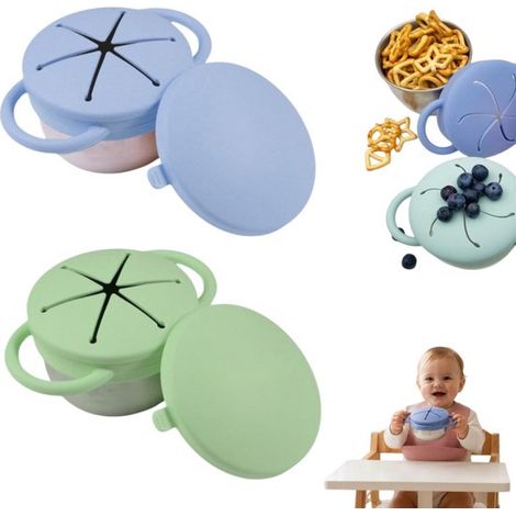 Boîtes à snacks lot de 2 - gobelets à couvercle silicone 13,3 x 10,5 cm, multicolore (1/5)