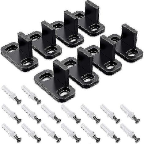 Lot de 8 guides de sol pour porte de grange coulissante, guides de porte de placard, quincaillerie en plastique, fixation simple au sol ou au mur (1/3)