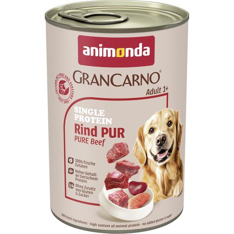 Animonda GranCarno Hundenassfutter Adult Single Protein getreidefrei 400 g Rind Nassfutter Hunde