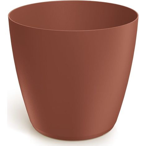 Ziegelroter matter Kunststoff-Blumentopf 11,9x10,9 cm glatter Deckel Mate