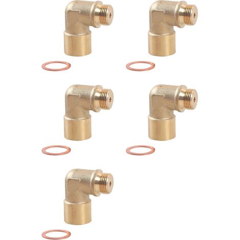 Lot de 5 rallonges à 90° pour sonde lambda M18x1,5, entretoise en laiton, adaptateur et connecteur pour sonde lambda. (1/5)