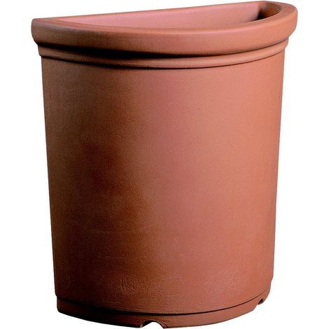 Vaso Resina a Muro Liscio cm. 49 Terracotta