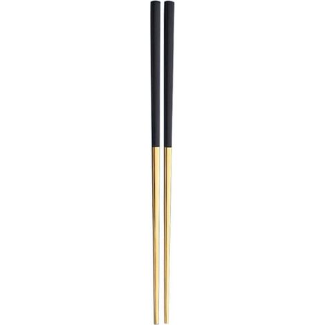 Baguettes En Acier Inoxydable - 23,5 cm - Antidérapantes - Pour Cuisine Coréenne Et Chinoise - 1 Paire (1/2)