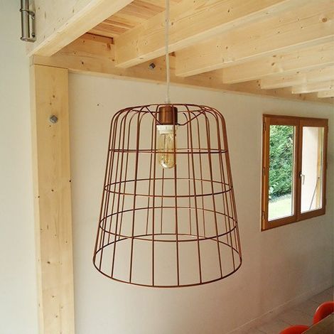 Lustre Séjour Panier Cuivré Loft Diamètre 35 (1/3)
